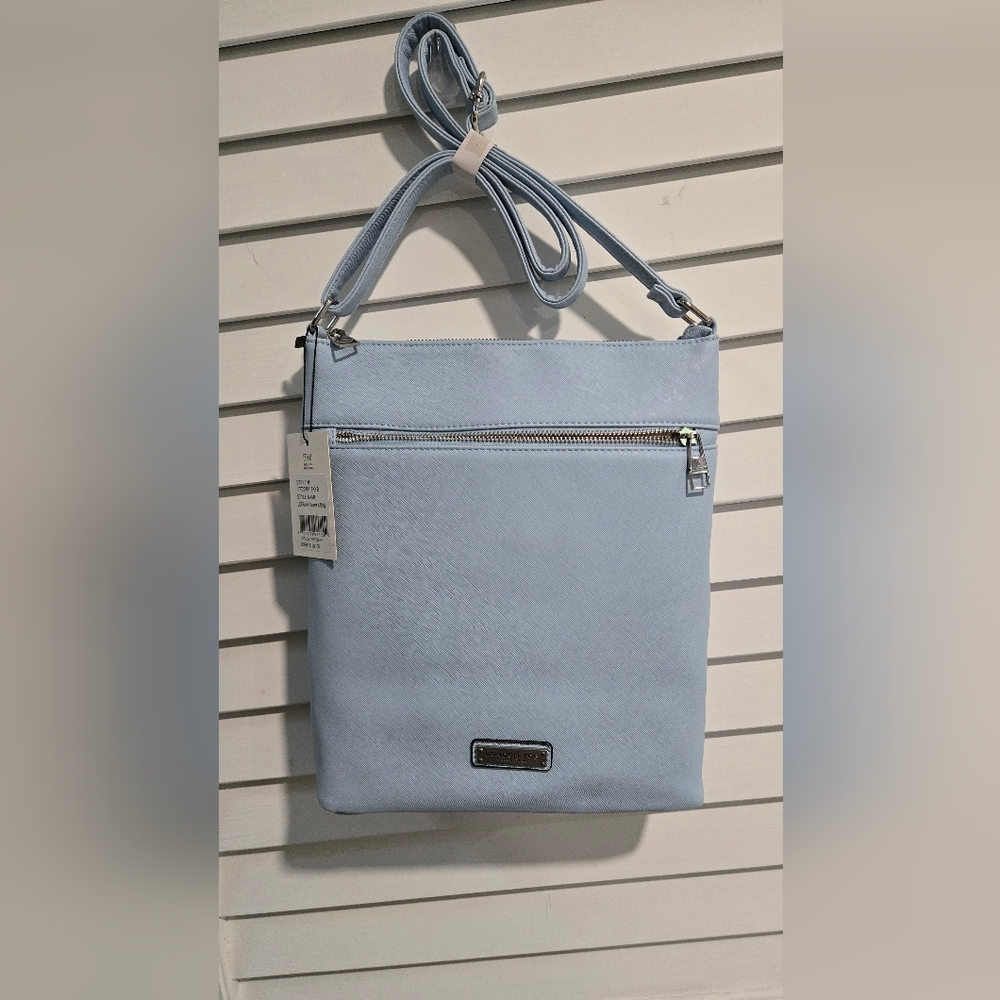 London Fog Sky Blue Large Crossbody Bag - Picture 2 of 13
